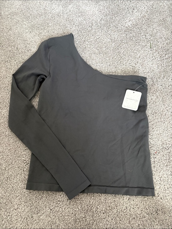 Free People Tops - Free People Asymmetric One-Shoulder Long Sleeve Top - Black
